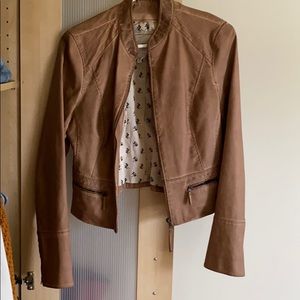 Anthropologie Leigh brown soft leather jacket